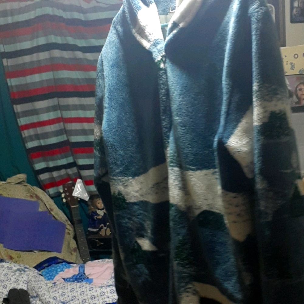 Light fleece winter print jacket